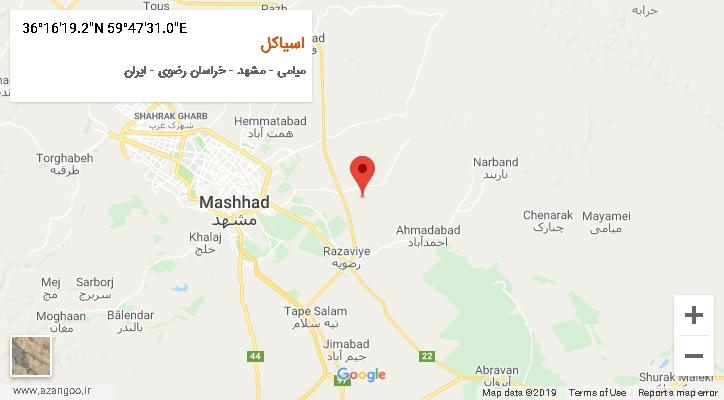 روستای اسیاکل بر روی نقشه
