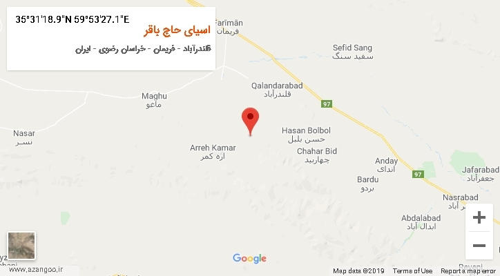 روستای اسیای حاج باقر بر روی نقشه