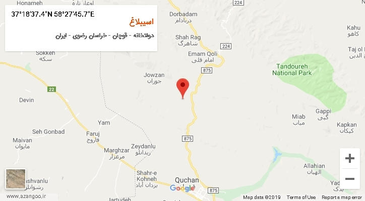 روستای اسیبلاغ بر روی نقشه