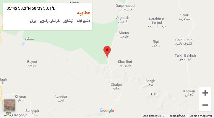 روستای عطاییه بر روی نقشه