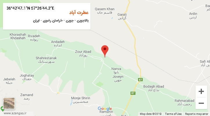 روستای عطرت آباد بر روی نقشه