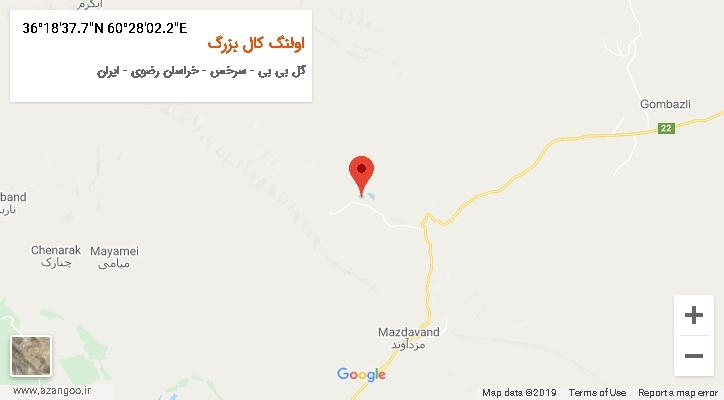 روستای اولنگ کال بزرگ بر روی نقشه