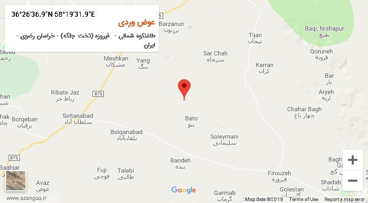 روستای عوض وردی بر روی نقشه