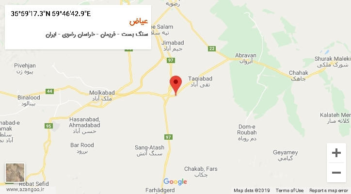روستای عیاض بر روی نقشه