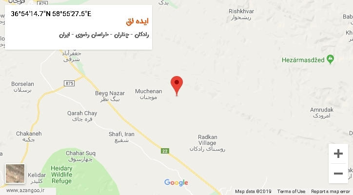 روستای ایده لق بر روی نقشه