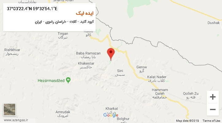 روستای ایده لیک بر روی نقشه
