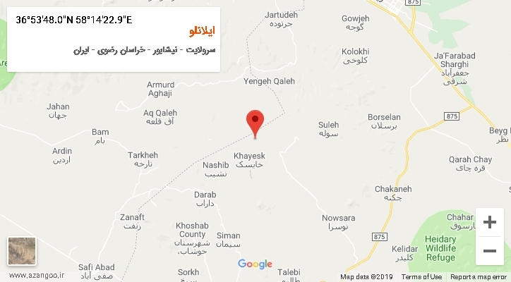 روستای ایلانلو بر روی نقشه