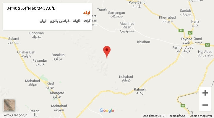 روستای ایله بر روی نقشه