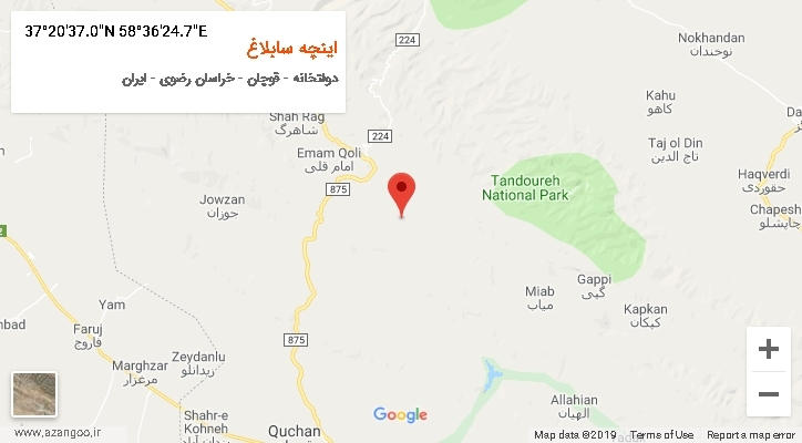 روستای اینچه سابلاغ بر روی نقشه
