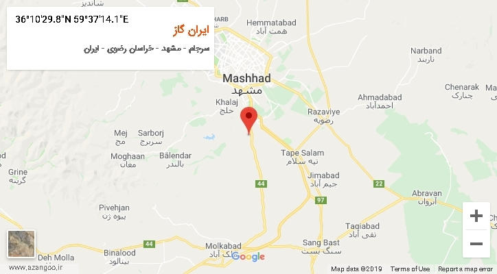 روستای ایران گاز بر روی نقشه