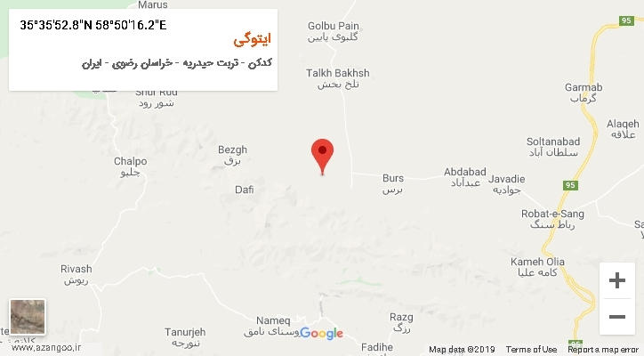 روستای ایتوگی بر روی نقشه