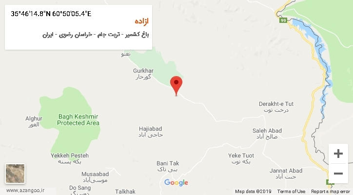 روستای ازاده بر روی نقشه