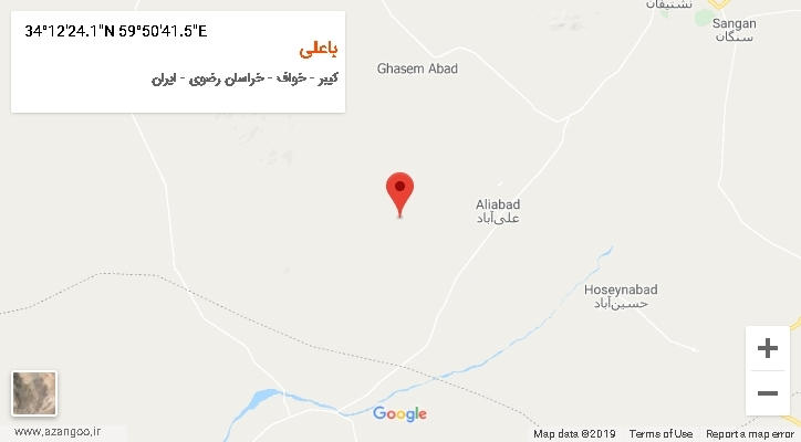 روستای باعلی بر روی نقشه