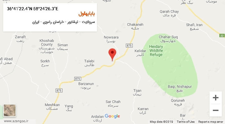 روستای بابابهلول بر روی نقشه