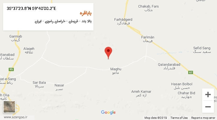 روستای باباقره بر روی نقشه