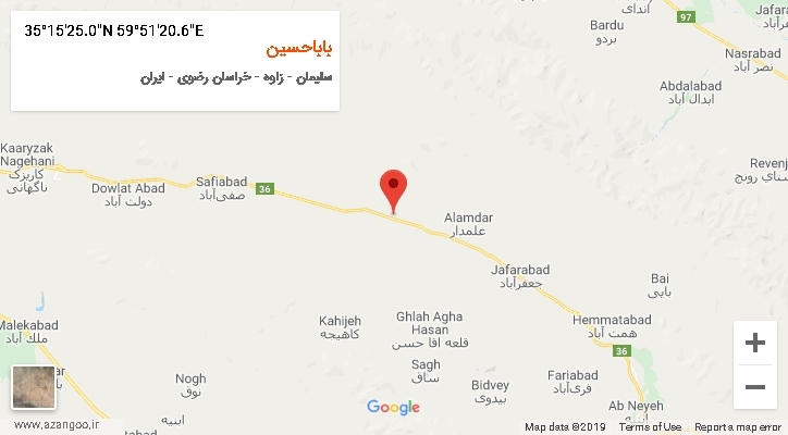 روستای باباحسین بر روی نقشه