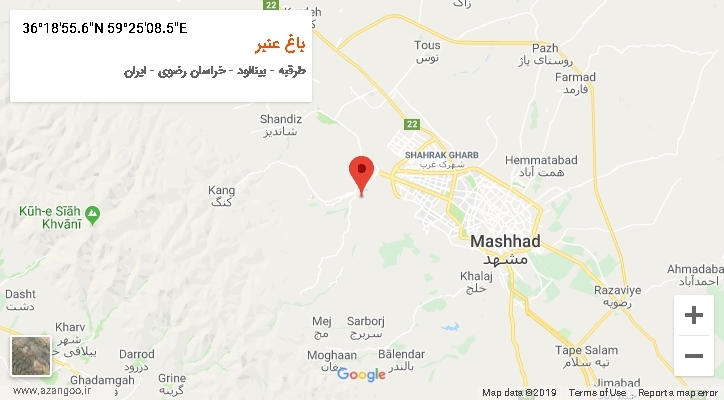 روستای باغ عنبر بر روی نقشه