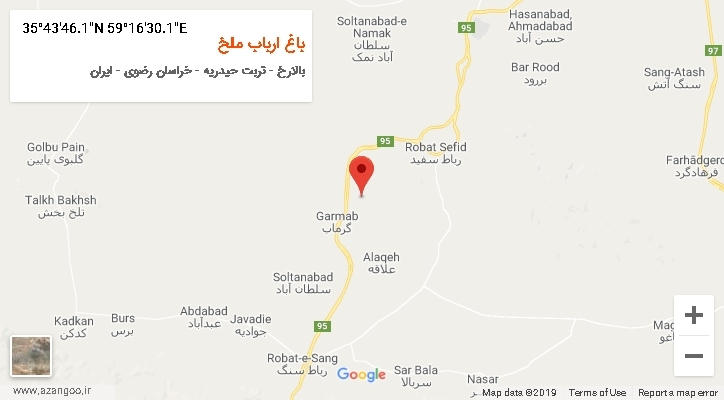 روستای باغ ارباب ملخ بر روی نقشه