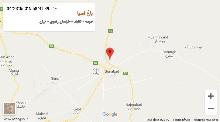 روستای باغ اسیا بر روی نقشه