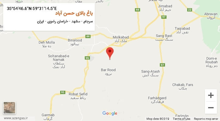روستای باغ بالای حسن آباد بر روی نقشه
