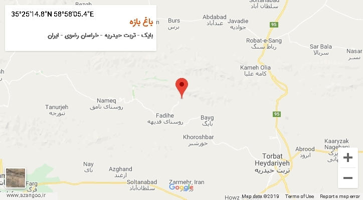 روستای باغ بازه بر روی نقشه