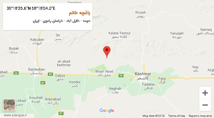 روستای باغچه خانم بر روی نقشه