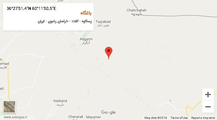 روستای باغگاه بر روی نقشه