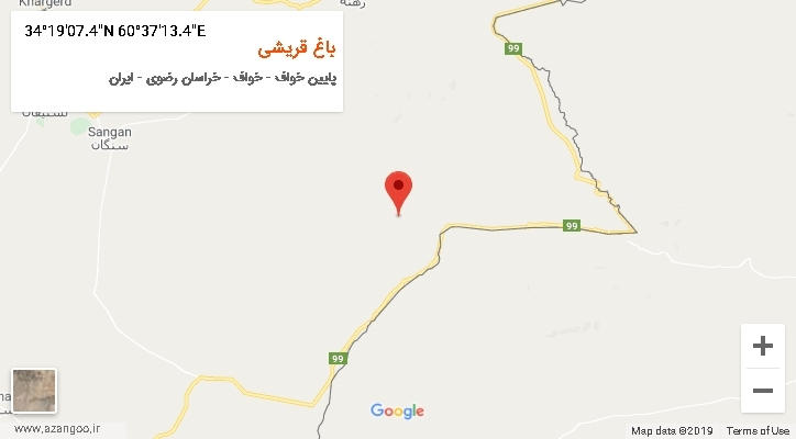 روستای باغ قریشی بر روی نقشه