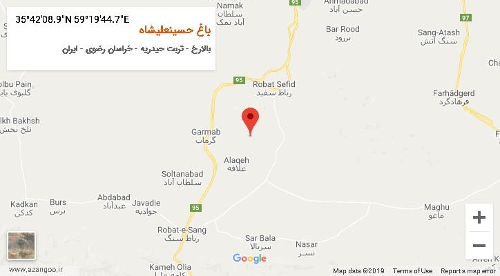 روستای باغ حسینعلیشاه بر روی نقشه