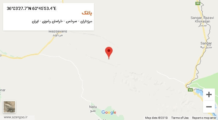 روستای باغک بر روی نقشه