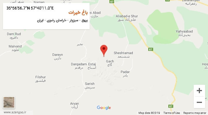 روستای باغ خیرات بر روی نقشه