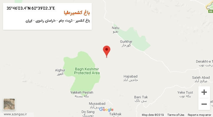 روستای باغ کشمیرعلیا بر روی نقشه