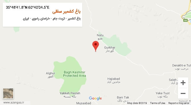روستای باغ کشمیر سفلی بر روی نقشه