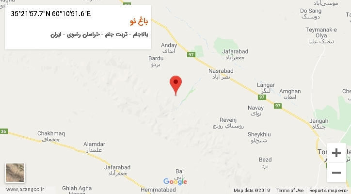 روستای باغ نو بر روی نقشه