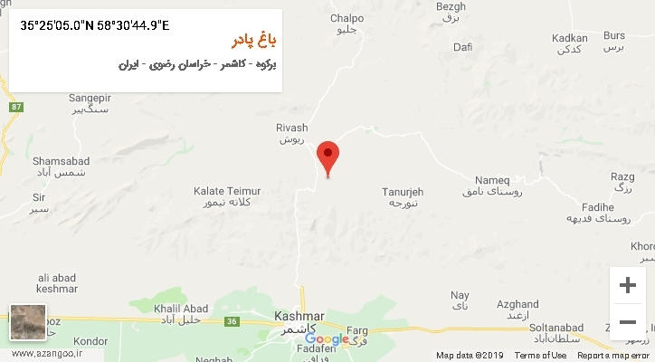 روستای باغ پادر بر روی نقشه