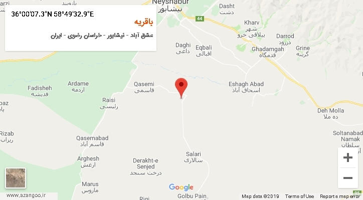 روستای باقریه بر روی نقشه