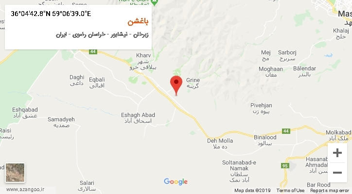 روستای باغشن بر روی نقشه
