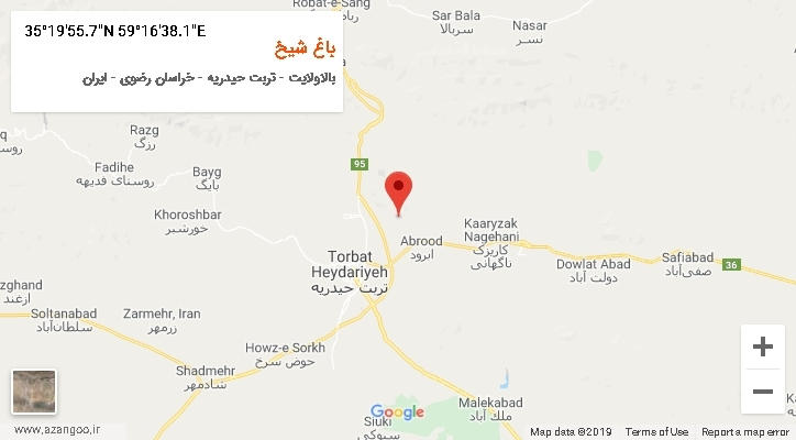 روستای باغ شیخ بر روی نقشه