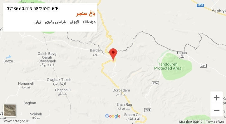 روستای باغ سنجر بر روی نقشه