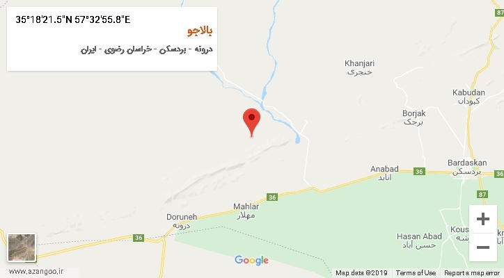روستای بالاجو بر روی نقشه