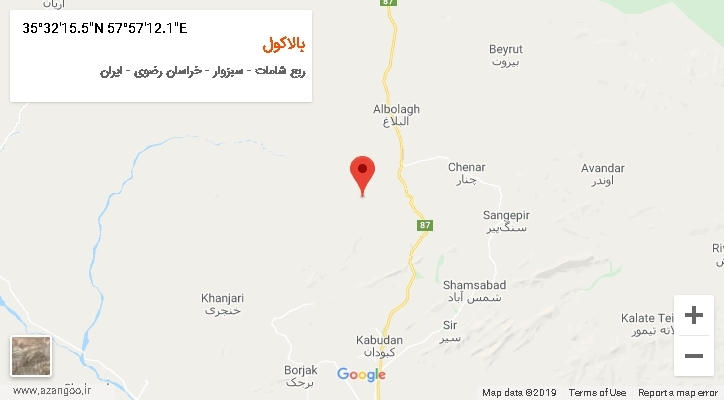 روستای بالاکول بر روی نقشه