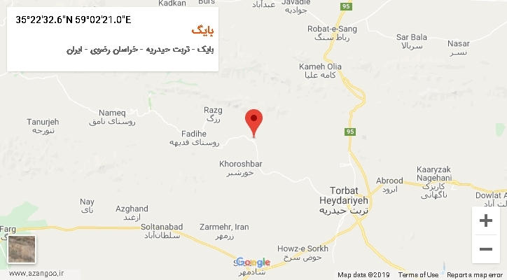 روستای بایگ بر روی نقشه