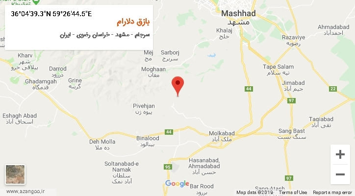 روستای بازق دلارام بر روی نقشه