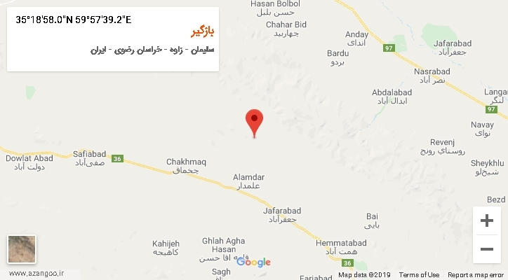 روستای بازگیر بر روی نقشه