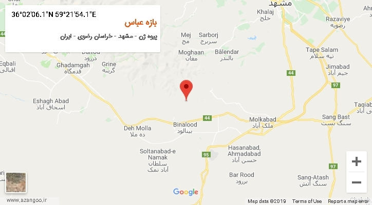 روستای بازه عباس بر روی نقشه