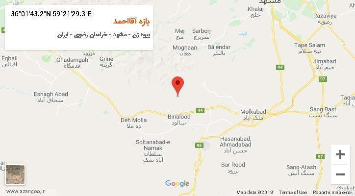 روستای بازه آقااحمد بر روی نقشه
