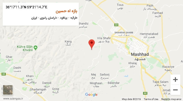 روستای بازه اه حسین بر روی نقشه