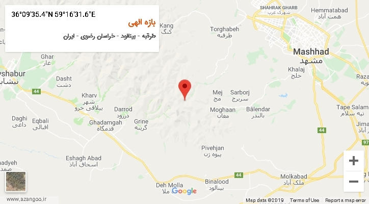 روستای بازه الهی بر روی نقشه