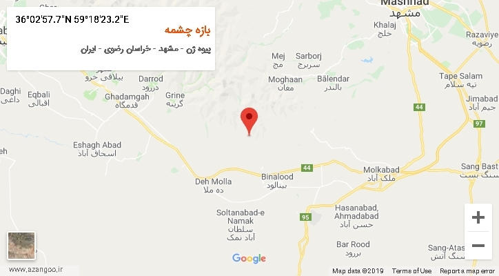 روستای بازه چشمه بر روی نقشه