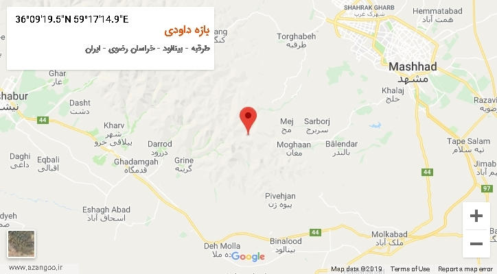 روستای بازه داودی بر روی نقشه